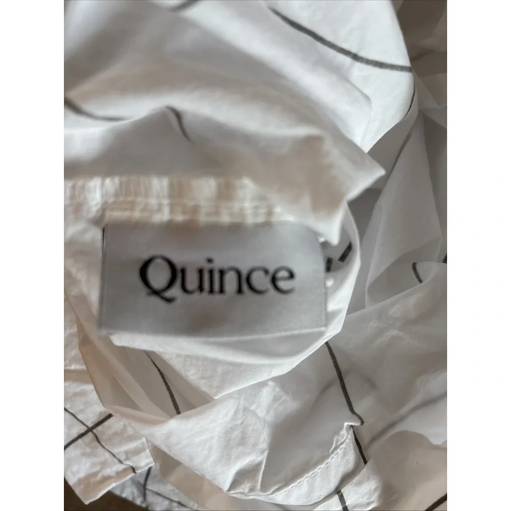 Quince Pillow Case Set of 2 Organic Luxe king white black stripe cotton